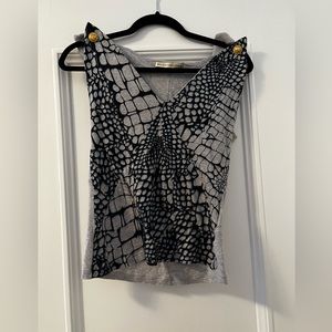 Balenciaga Paris grey snake-print tank top size 38